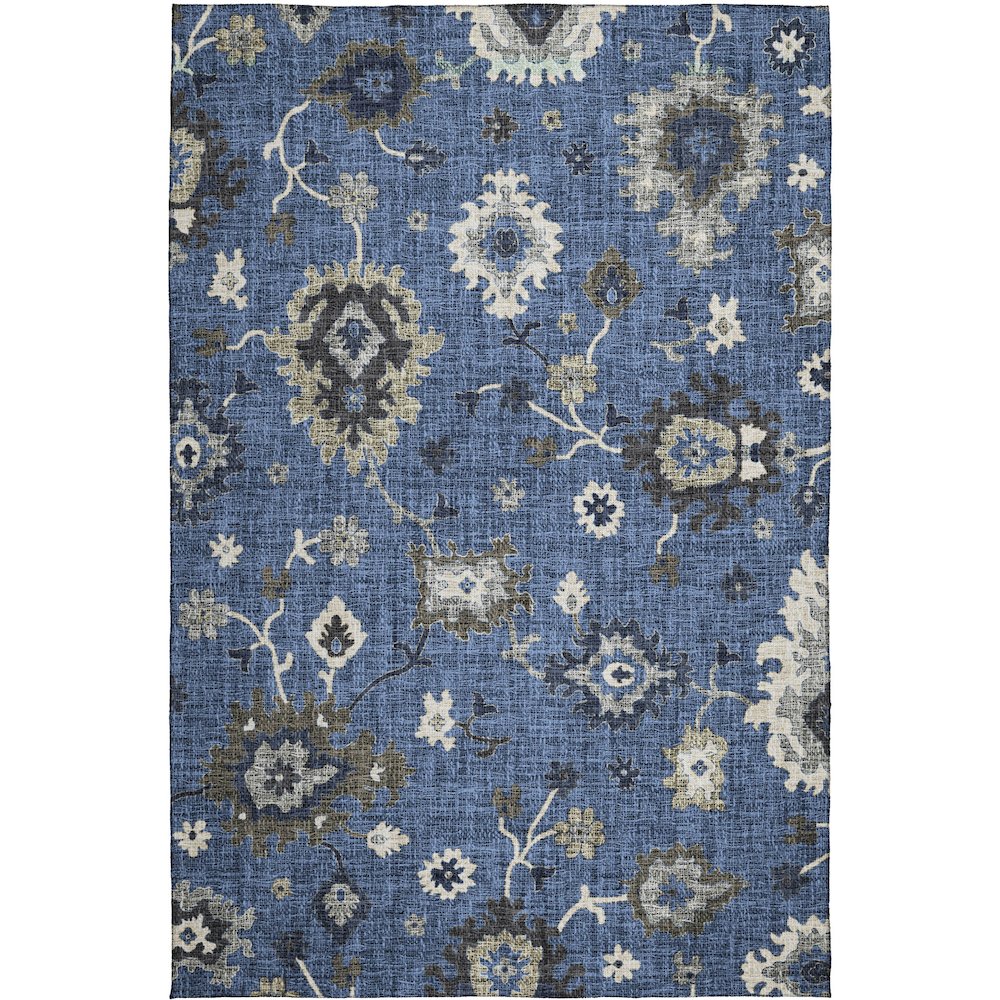 Luxury Washable Indoor/Outdoor Portico Blue 9' x 12' Rug