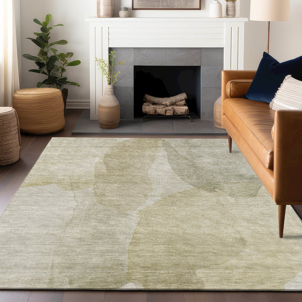 Luxury Washable Indoor/Outdoor Ravenna Putty 9' x 12' Rug