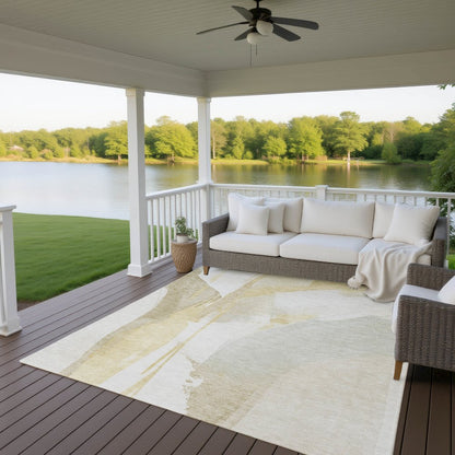 Luxury Washable Indoor/Outdoor Ravenna Beige 9' x 12' Rug