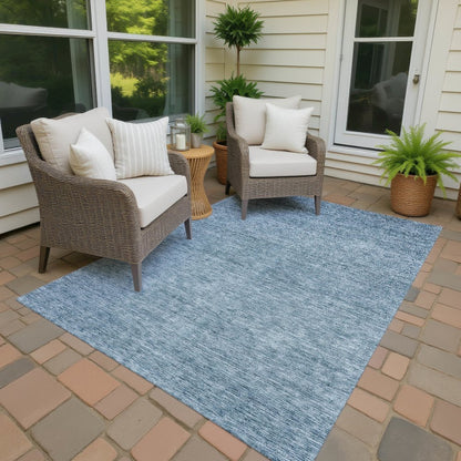 Luxury Washable Indoor/Outdoor Soft Essentials SE1 Blue 8' x 10' Rug