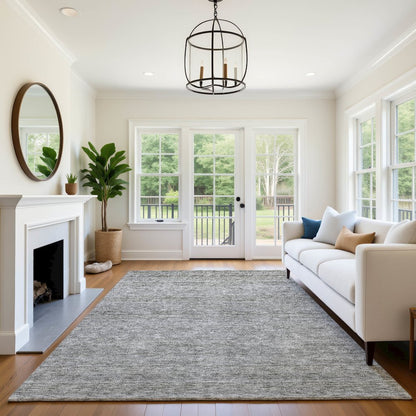 Luxury Washable Indoor/Outdoor Soft Essentials SE1 Gray 9' x 12' Rug