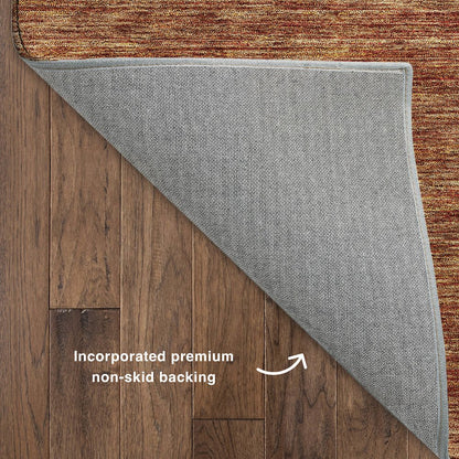Luxury Washable Indoor/Outdoor Soft Essentials SE1 Orange 5' x 7'6" Rug
