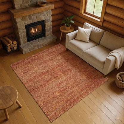 Luxury Washable Indoor/Outdoor Soft Essentials SE1 Orange 9' x 12' Rug