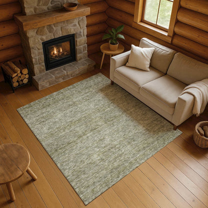 Luxury Washable Indoor/Outdoor Soft Essentials SE1 Green 9' x 12' Rug