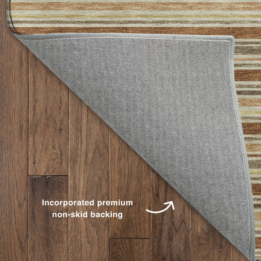 Luxury Washable Indoor/Outdoor Soft Essentials SE2 Orange 5' x 7'6" Rug
