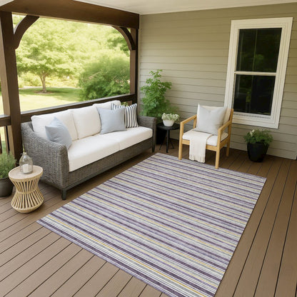 Luxury Washable Indoor/Outdoor Soft Essentials SE2 Purple 8' x 10' Rug