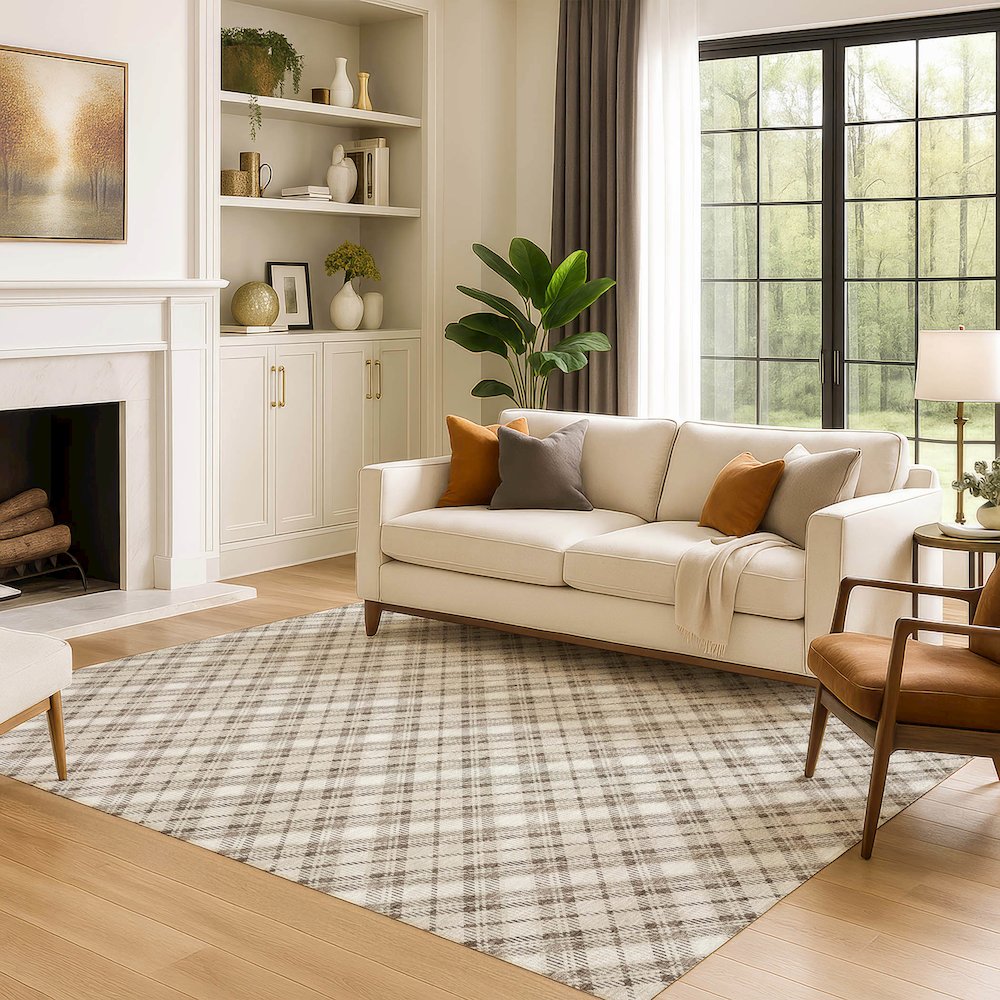 Luxury Washable Indoor/Outdoor Soft Essentials SE3 Brown 9' x 12' Rug