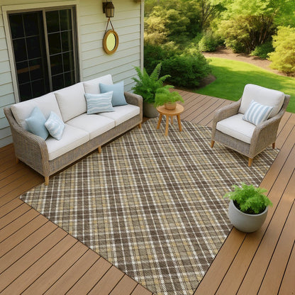 Luxury Washable Indoor/Outdoor Soft Essentials SE3 Brown 8' x 10' Rug