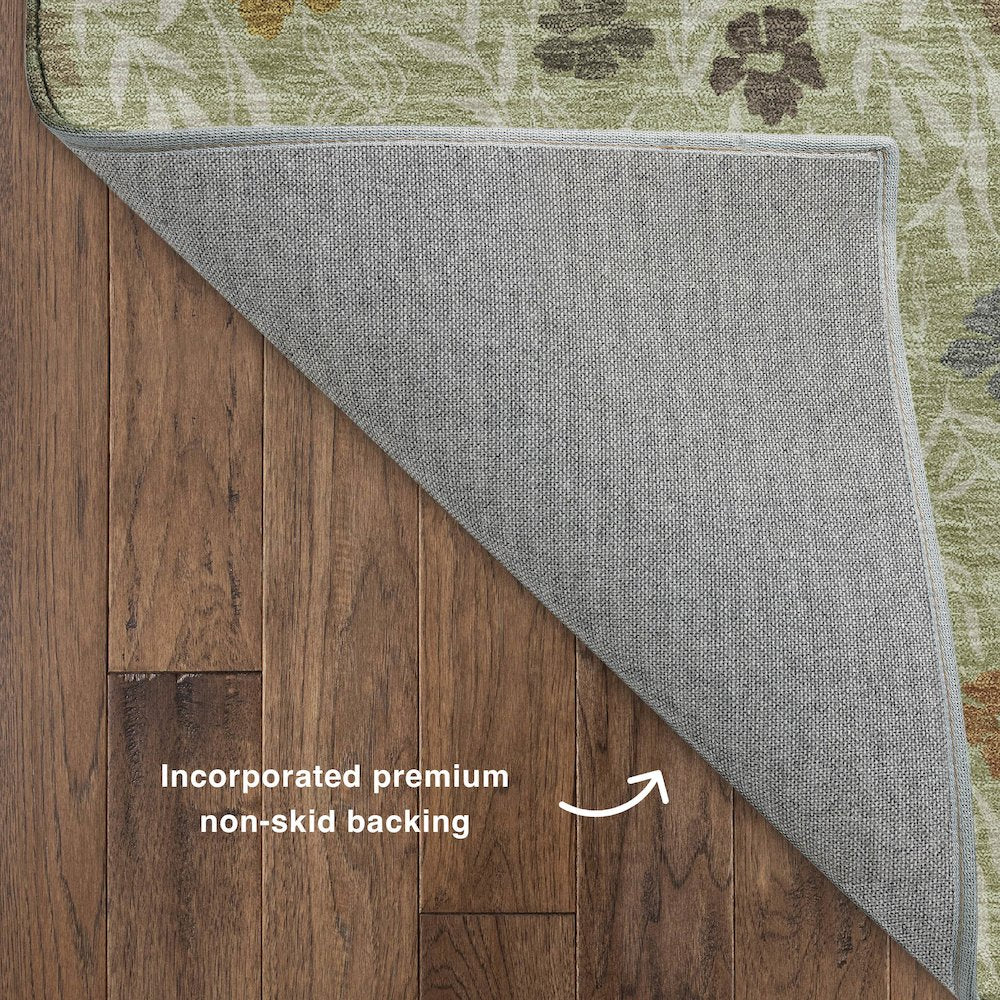 Luxury Washable Indoor/Outdoor Soft Essentials SE4 Green 5' x 7'6" Rug