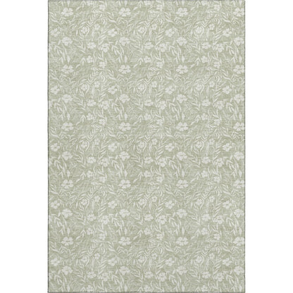 Luxury Washable Indoor/Outdoor Soft Essentials SE4 Green 9' x 12' Rug