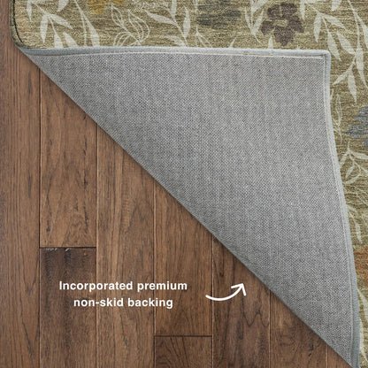 Luxury Washable Indoor/Outdoor Soft Essentials SE4 Brown 5' x 7'6" Rug