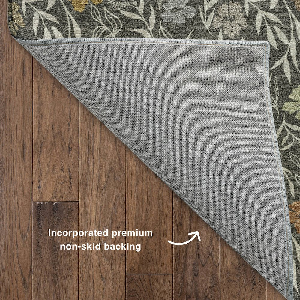 Luxury Washable Indoor/Outdoor Soft Essentials SE4 Gray 5' x 7'6" Rug