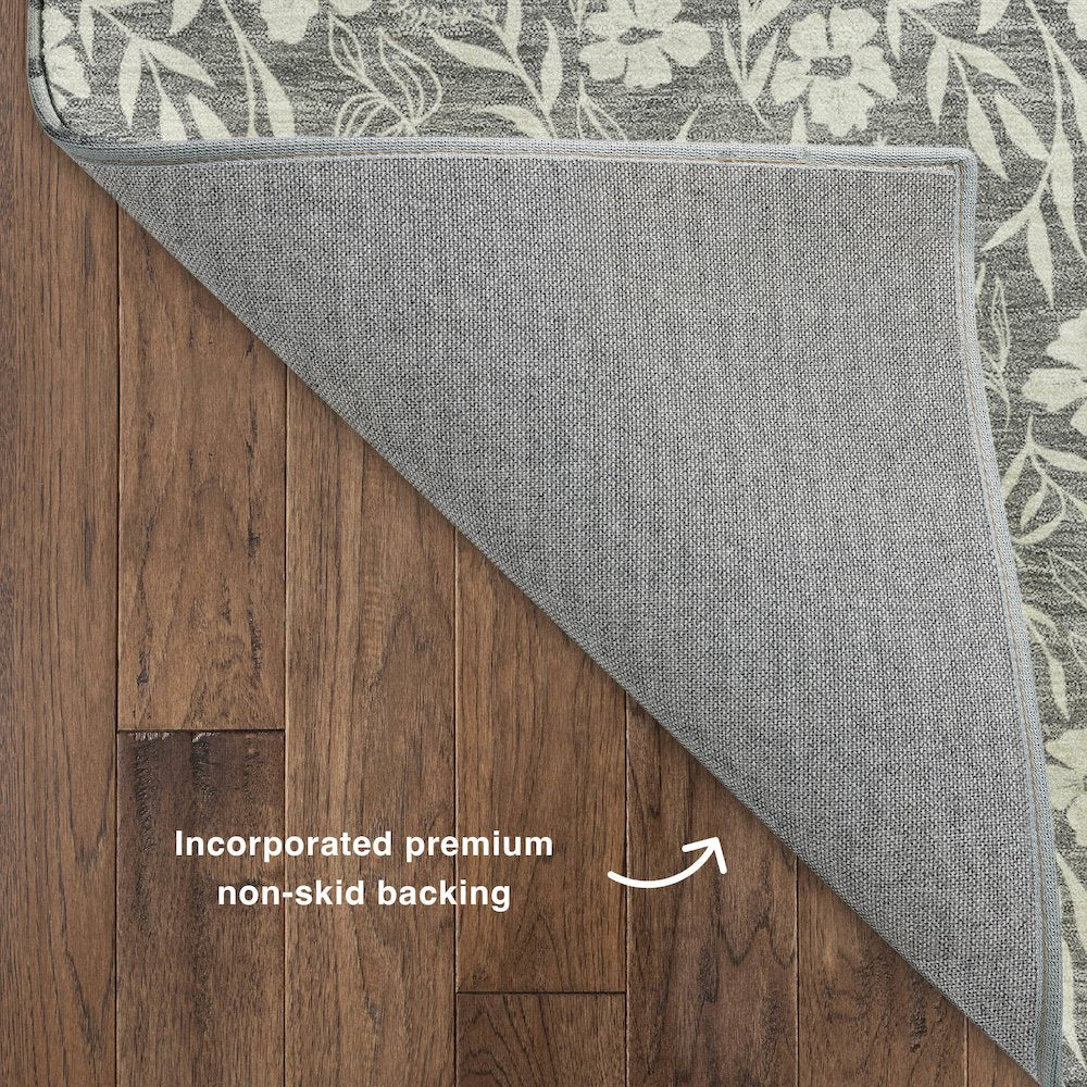 Luxury Washable Indoor/Outdoor Soft Essentials SE4 Gray 5' x 7'6" Rug