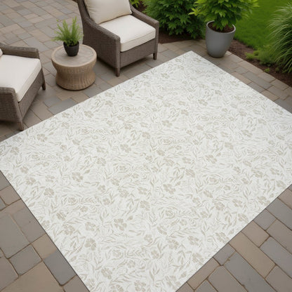 Luxury Washable Indoor/Outdoor Soft Essentials SE4 Ivory 8' x 10' Rug