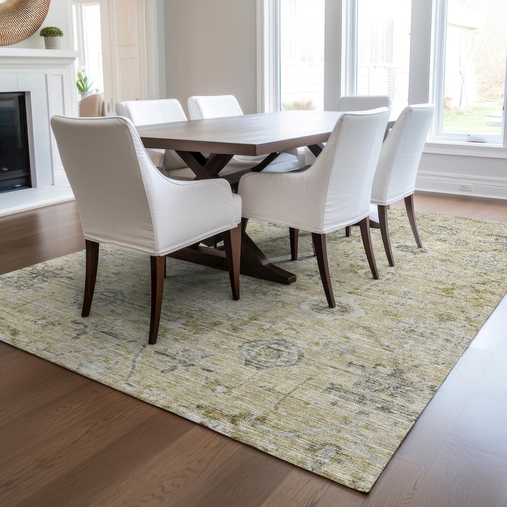 Luxury Washable Indoor/Outdoor Solace Beige 9' x 12' Rug