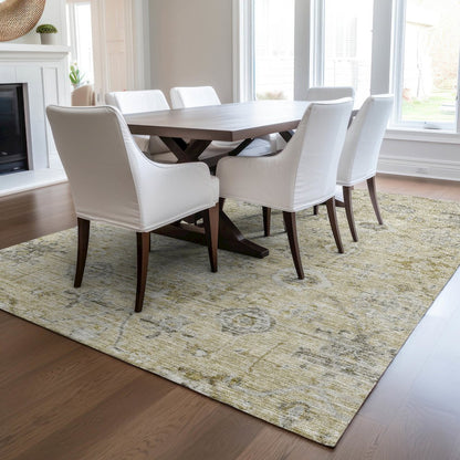 Luxury Washable Indoor/Outdoor Solace Beige 9' x 12' Rug