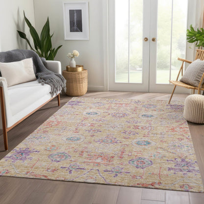 Luxury Washable Indoor/Outdoor Solace Peach 9' x 12' Rug