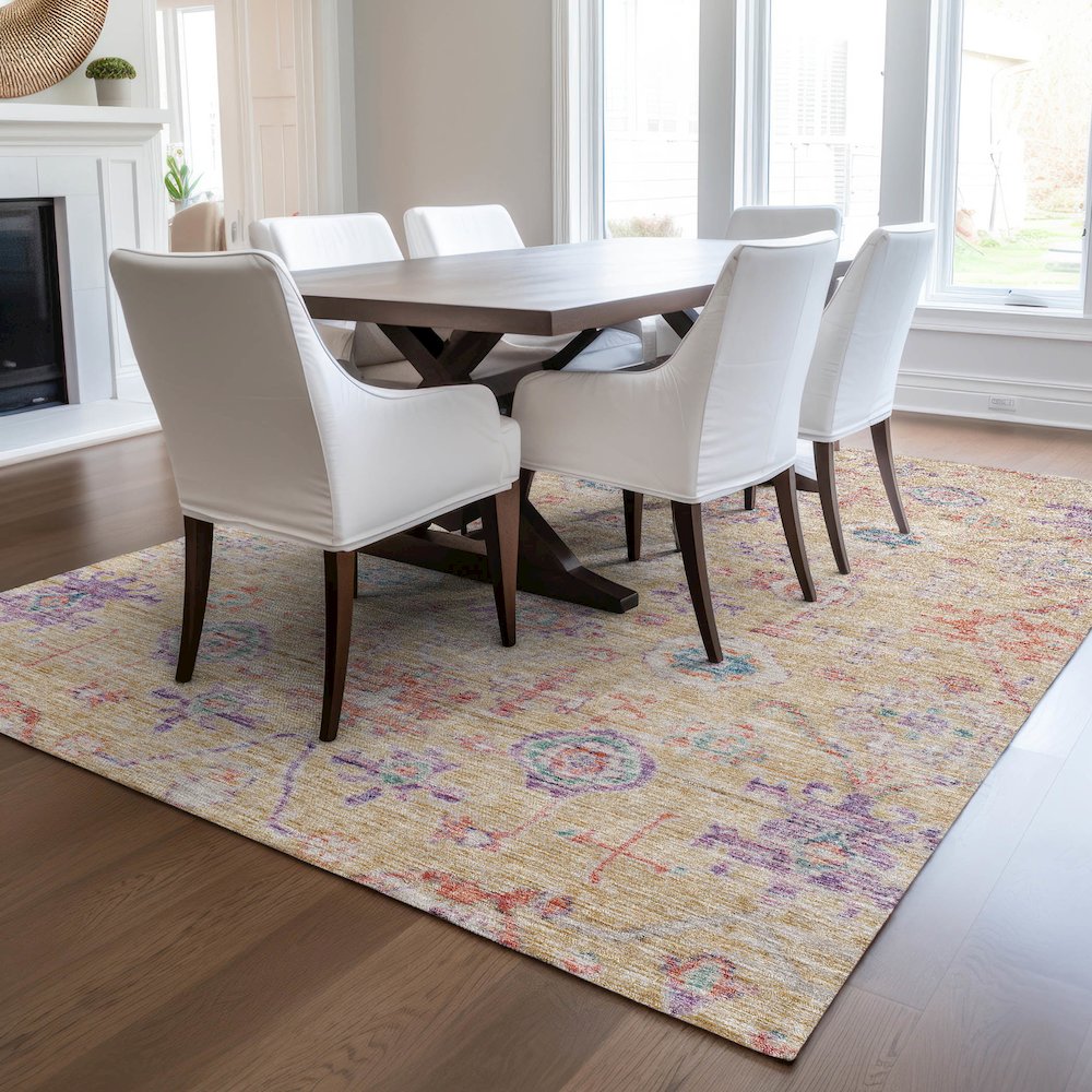 Luxury Washable Indoor/Outdoor Solace Peach 9' x 12' Rug