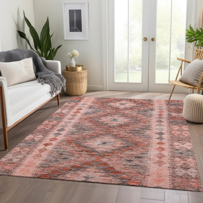 Luxury Washable Indoor/Outdoor Solace Terracotta 9' x 12' Rug