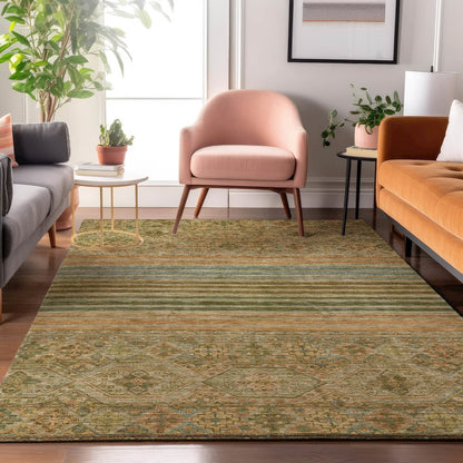 Luxury Washable Indoor/Outdoor Tabrook Aloe 9' x 12' Rug