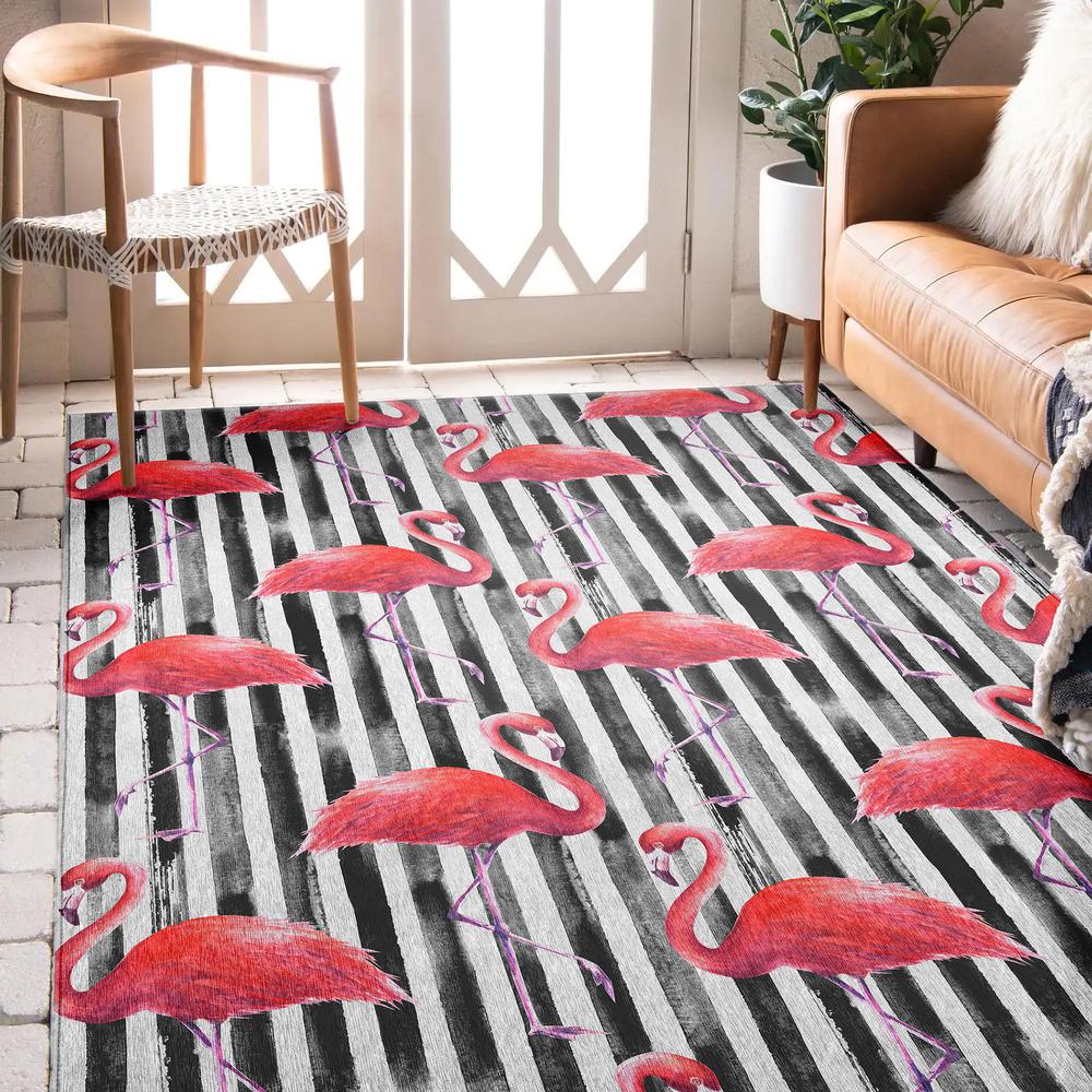 Indoor/Outdoor Tropics TC9 Black Washable 8' x 10' Rug