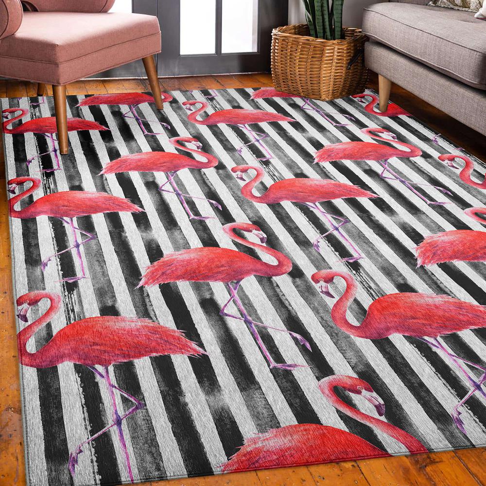 Indoor/Outdoor Tropics TC9 Black Washable 8' x 10' Rug
