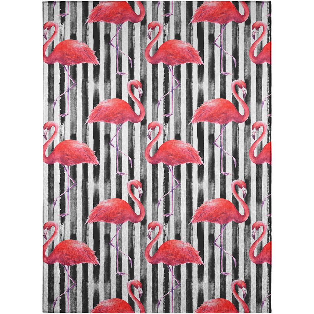 Indoor/Outdoor Tropics TC9 Black Washable 8' x 10' Rug