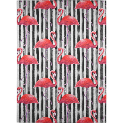Indoor/Outdoor Tropics TC9 Black Washable 8' x 10' Rug
