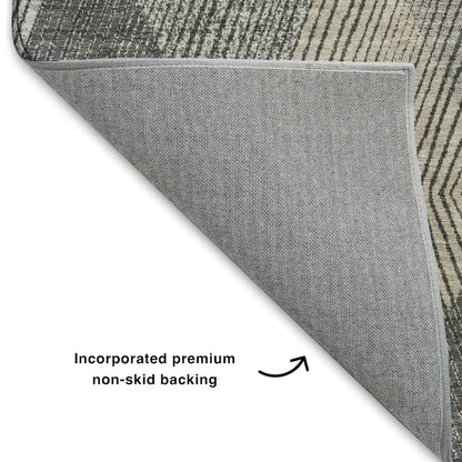 Luxury Washable Indoor/Outdoor The Reserve Charcoal 5' x 7'6" Rug