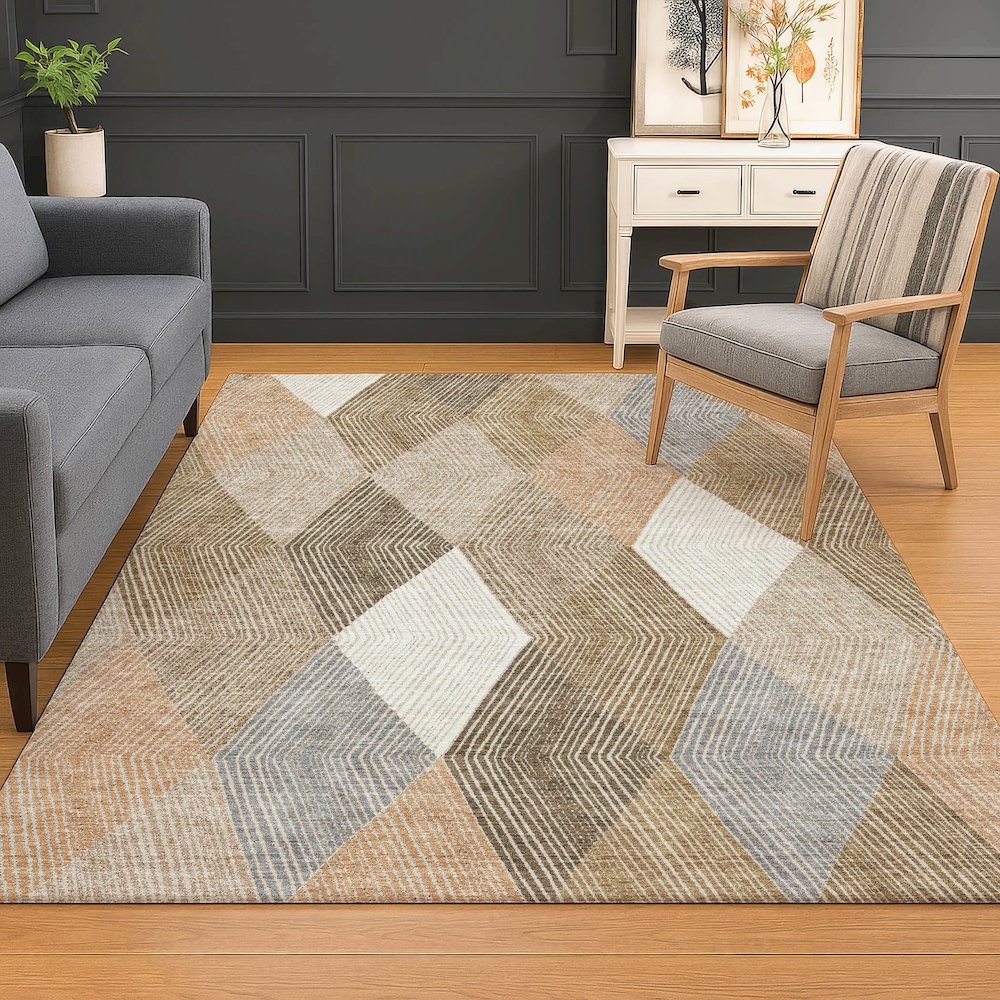 Luxury Washable Indoor/Outdoor The Reserve Copper 9' x 12' Rug
