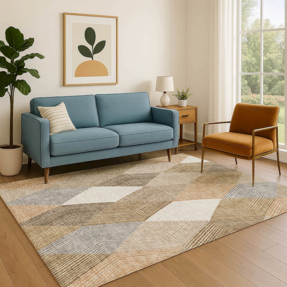 Luxury Washable Indoor/Outdoor The Reserve Copper 9' x 12' Rug
