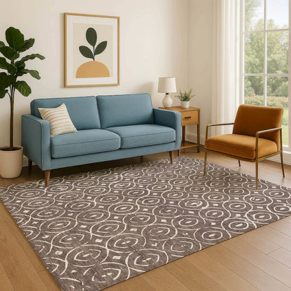 Luxury Washable Indoor/Outdoor The Reserve Brown 9' x 12' Rug