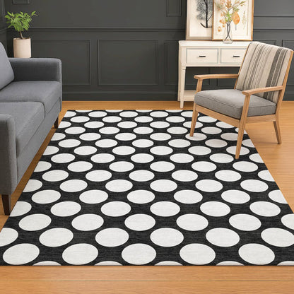 Luxury Washable Indoor/Outdoor The Reserve Black 9' x 12' Rug