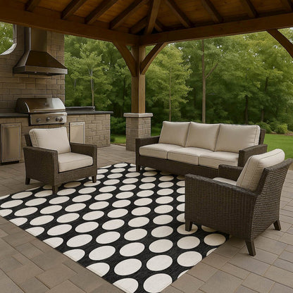Luxury Washable Indoor/Outdoor The Reserve Black 9' x 12' Rug