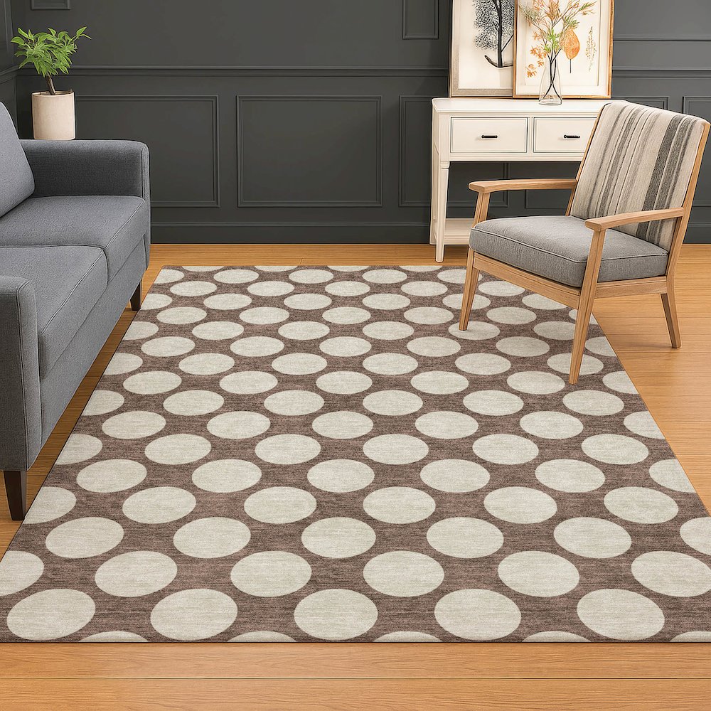 Luxury Washable Indoor/Outdoor The Reserve Coffee 9' x 12' Rug