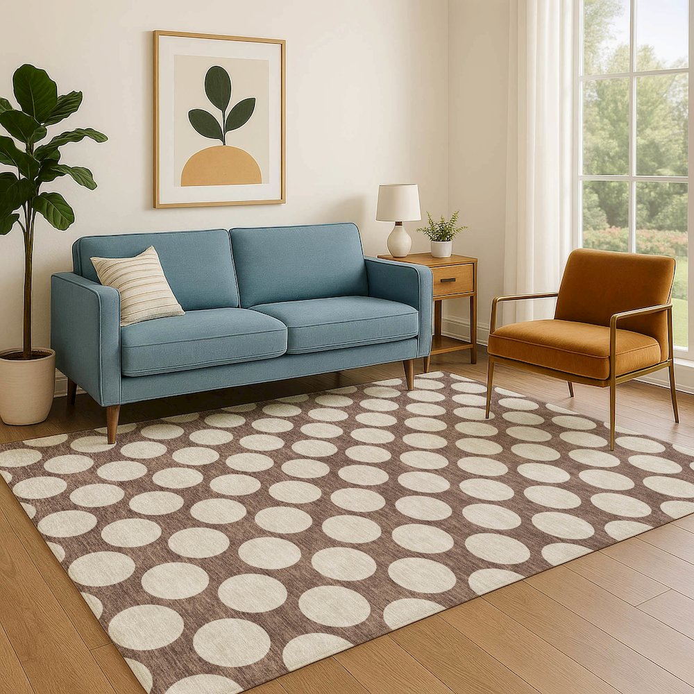 Luxury Washable Indoor/Outdoor The Reserve Coffee 9' x 12' Rug