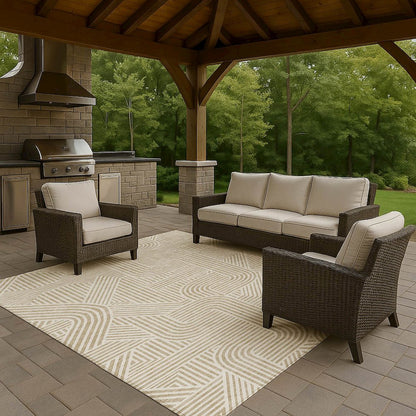 Luxury Washable Indoor/Outdoor The Reserve Putty 9' x 12' Rug