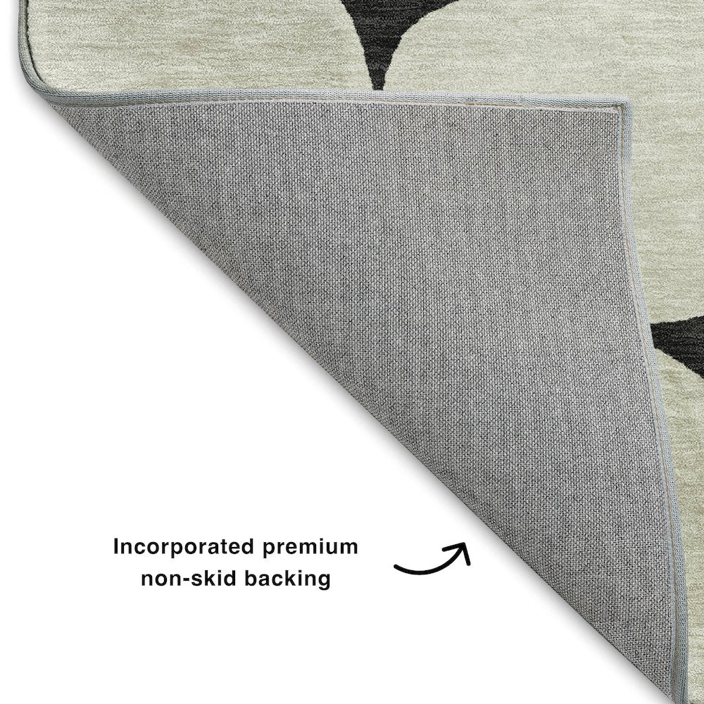 Luxury Washable Indoor/Outdoor The Reserve Black 5' x 7'6" Rug