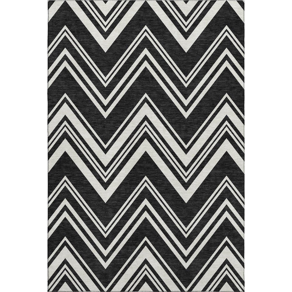 Luxury Washable Indoor/Outdoor The Reserve Black 9' x 12' Rug