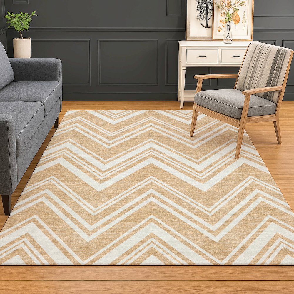 Luxury Washable Indoor/Outdoor The Reserve Peach 9' x 12' Rug