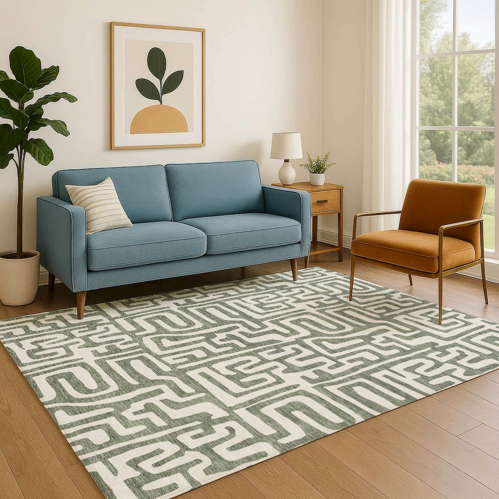 Luxury Washable Indoor/Outdoor The Reserve Basil 9' x 12' Rug