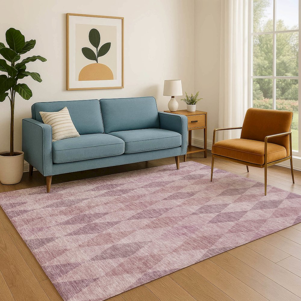 Luxury Washable Indoor/Outdoor The Reserve Blush 9' x 12' Rug