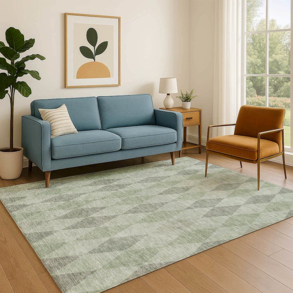 Luxury Washable Indoor/Outdoor The Reserve Fern 9' x 12' Rug