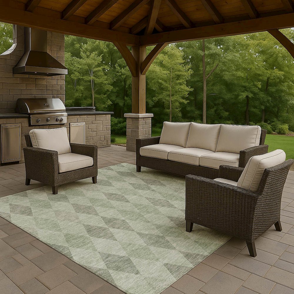 Luxury Washable Indoor/Outdoor The Reserve Fern 9' x 12' Rug