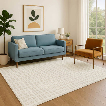 Luxury Washable Indoor/Outdoor The Reserve Ivory 9' x 12' Rug