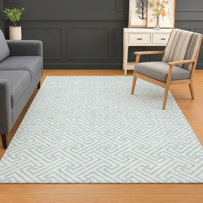 Luxury Washable Indoor/Outdoor The Reserve Sky 9' x 12' Rug