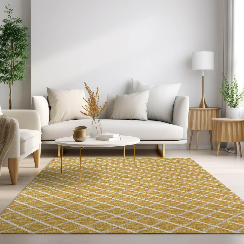 Indoor/Outdoor York YO1 Gold Washable 9' x 12' Rug