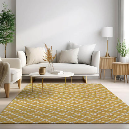 Indoor/Outdoor York YO1 Gold Washable 9' x 12' Rug