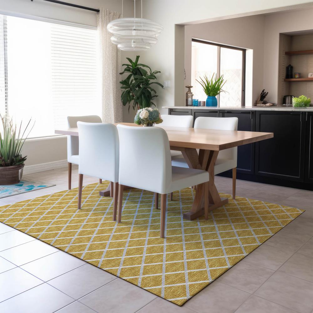 Indoor/Outdoor York YO1 Gold Washable 9' x 12' Rug