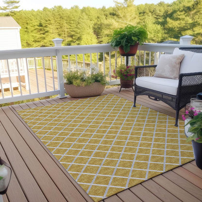 Indoor/Outdoor York YO1 Gold Washable 9' x 12' Rug